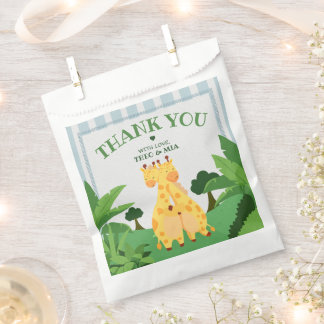 Sweet Wild Giraffe Twins Safari Jungle Double Hugs Favour Bag