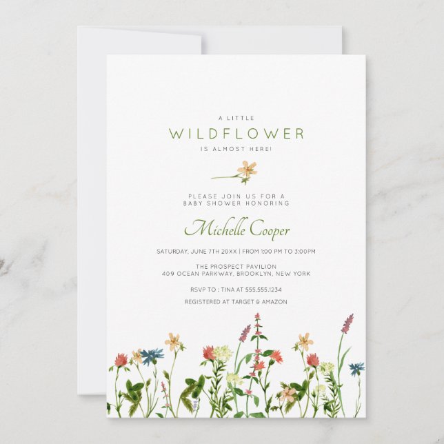 Sweet Wildflower Baby Shower Invitation (Front)