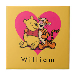 Sweet Winnie the Pooh & Tigger Ceramic Tile