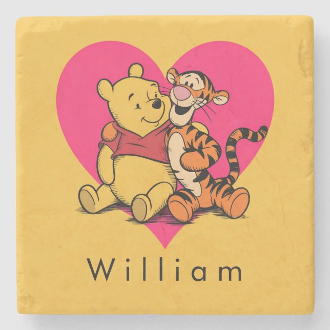 Sweet Winnie the Pooh & Tigger Stone Coaster (Front)
