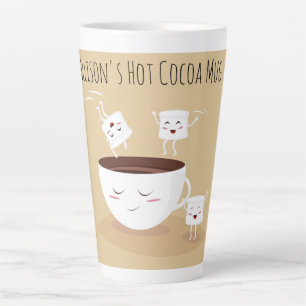 Sweet Winter Fun with Smiling Marshmallows Latte Mug
