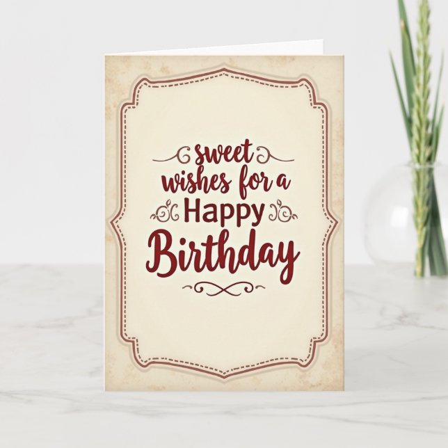 Sweet Wishes Calligraphy Card (Front)