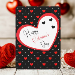 Sweet Wishes Red Heart Valentines Day Holiday Card