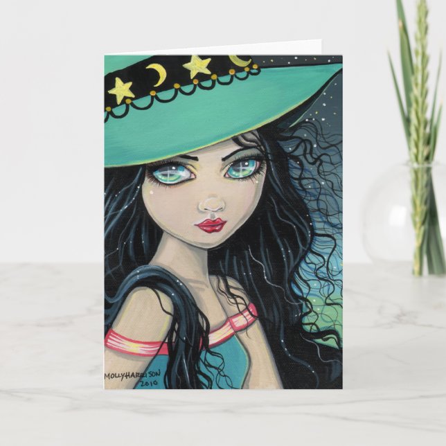 Sweet Witch Greeting Card by Molly Harrison (Front)