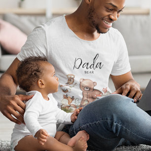 Sweet Woodland Animal Baby shower Dada Bear T-Shirt
