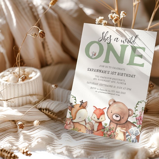 Sweet Woodland Animal Kids Birthday Party Invitation (Creator Uploaded)