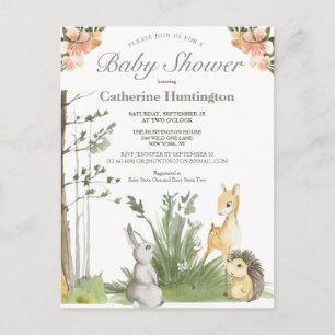 Sweet Woodland Animals Baby Shower Books for Baby Postcard