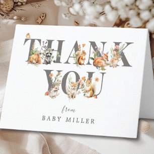 Sweet Woodland Animals Thank You Card