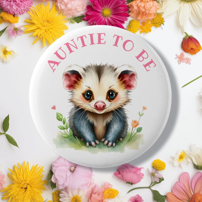 Sweet Woodland Creatures Auntie To Be 6 Cm Round Badge (Creator Uploaded)