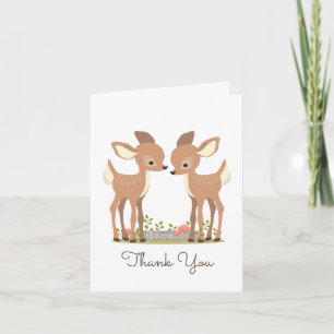 Sweet Woodland Deer Twin Baby Gift Thank You