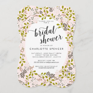 Sweet Woodland Floral Garden Bridal Shower Invitation