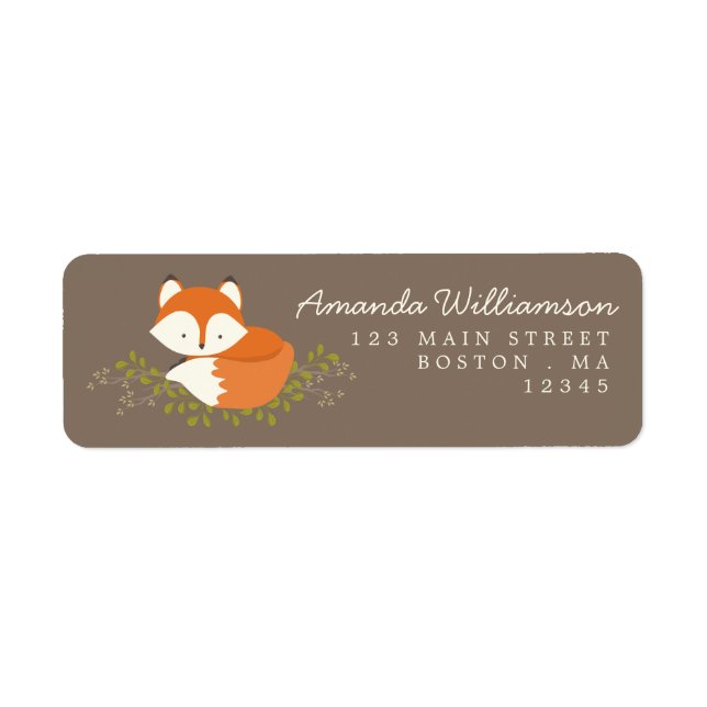 Sweet Woodland Fox Nature Address Label Return Address Label (Front)