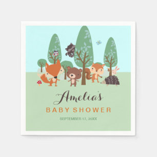 Sweet Woodland Friends Baby Shower Napkins
