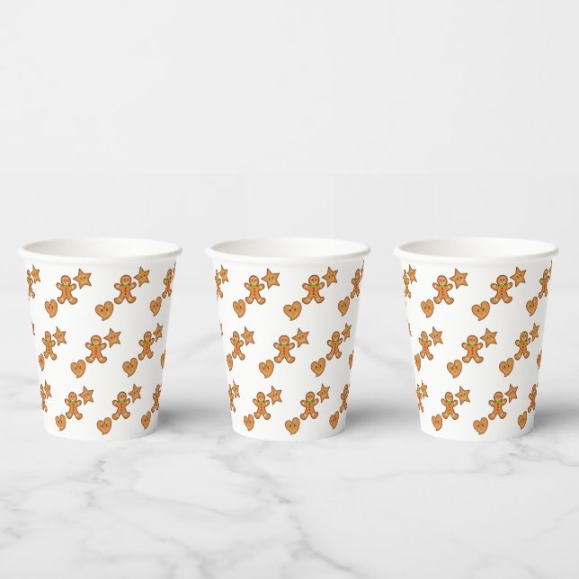 sweet XmaS Gingerbread Pals Pattern Paper Cups (Multi)