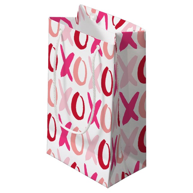 Sweet XOXO Pattern Small Gift Bag (Front Angled)