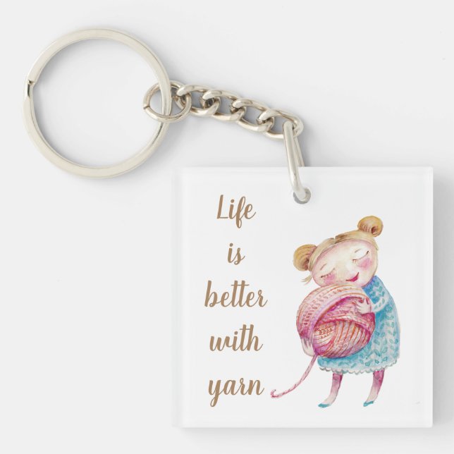 Sweet Yarn Lover  Key Ring (Front)