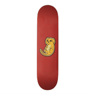 Sweet Yellow And Red Puppy Dog Drawing Design Skateboard