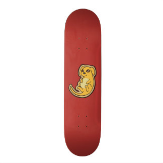 Sweet Yellow And Red Puppy Dog Drawing Design Skateboard