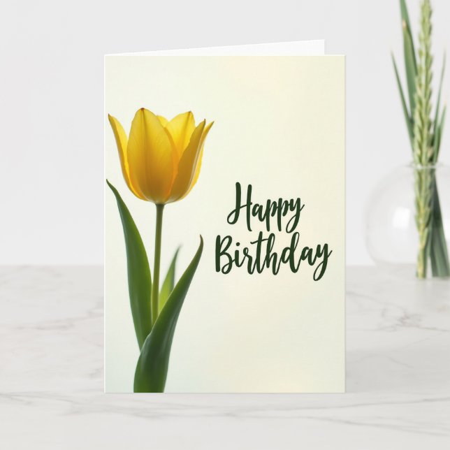 Sweet Yellow Bloom Birthday Card (Front)