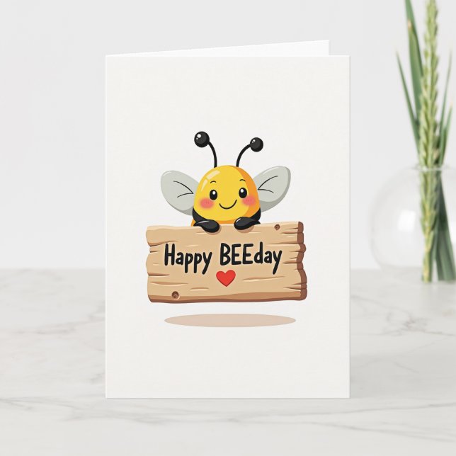 Sweet Yellow Creature Birthday Card (Front)
