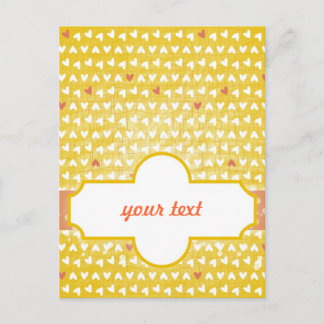 sweet yellow little hearts postcard