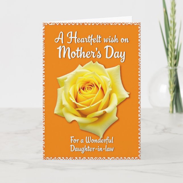 Sweet Yellow Rose Card (Front)