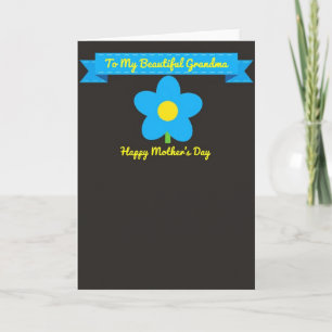 Sweet Yellow Script Mothers Day Card