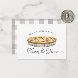 Sweeter than Pie Baby Shower Thank You Card