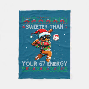 Sweeter Than Your 67 Energy Gingerbread Baseball C Fleece Blanket