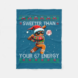 Sweeter Than Your 67 Energy Gingerbread Baseball C Fleece Blanket
