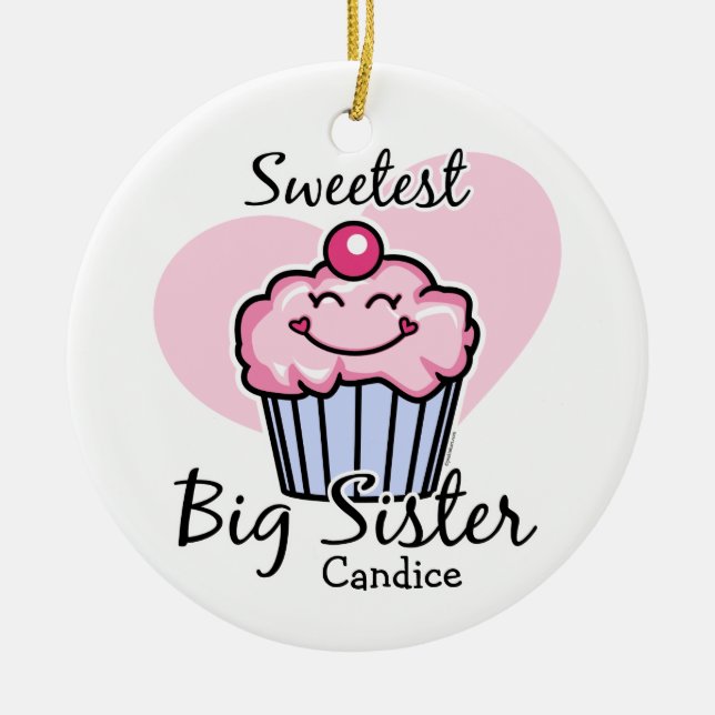 Sweetest Big Sister Personalised Ornament (Front)