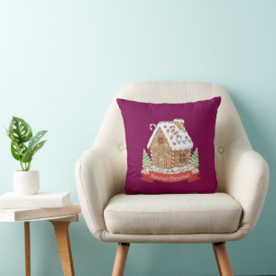  Sweetest Christmas Cute Gingerbread House Holiday Cushion