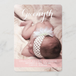 Sweetest Dream Two Photo Modern Birth Announcement
