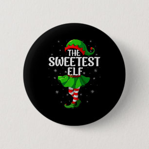 Sweetest Elf Christmas Girls Women Elf Squad Xmas 6 Cm Round Badge