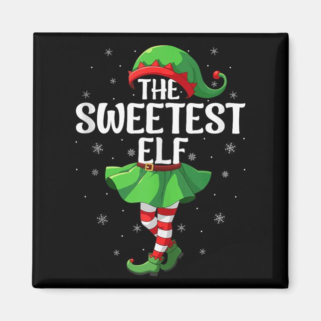 Sweetest Elf Christmas Girls Women Elf Squad Xmas  Magnet (Front)