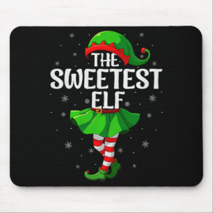 Sweetest Elf Christmas Girls Women Elf Squad Xmas  Mouse Pad