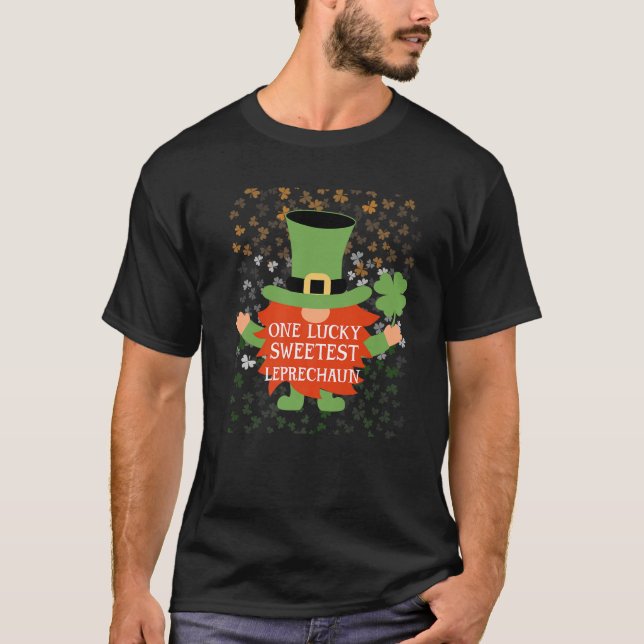 Sweetest Funny St Patrick's Day Lucky Gnome Family T-Shirt (Front)
