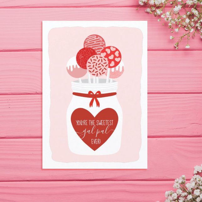 Sweetest Gal Pal Lollipop Galentine's Day Greeting Holiday Card (Creator Uploaded)