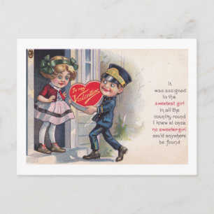 Sweetest Girl, Love's Messenger, Valentine Vintage Holiday Postcard