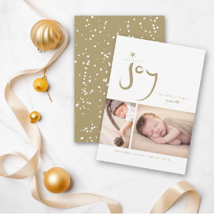 Sweetest Joy Cute Baby First Christmas Photo Card