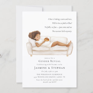 Sweetest Little Mystery Pink Blue gender Reveal Invitation