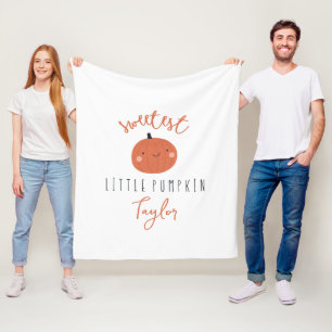 sweetest little pumpkin Custom Name Fleece Blanket