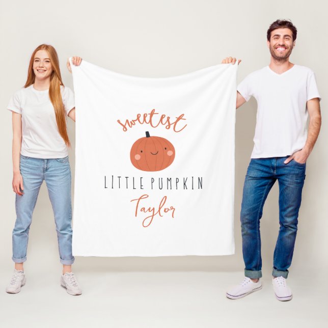 sweetest little pumpkin Custom Name Fleece Blanket (In Situ)