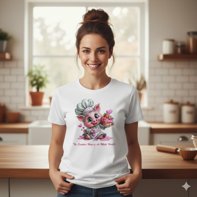 Sweetest Mom Pig Chef Women's T-Shirt (Creator Uploaded)