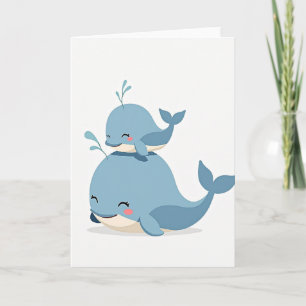 Sweetest Mothers Day Blue Whales Card