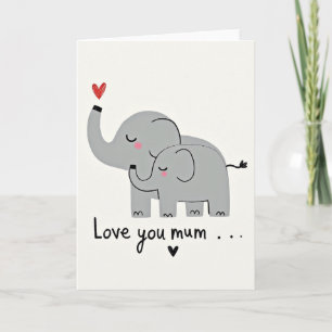 Sweetest Mum Elephant Art Card