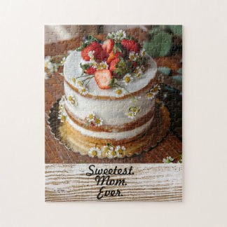 Sweetest. Mum. Ever. with Cake Mother's Day Gift Jigsaw Puzzle