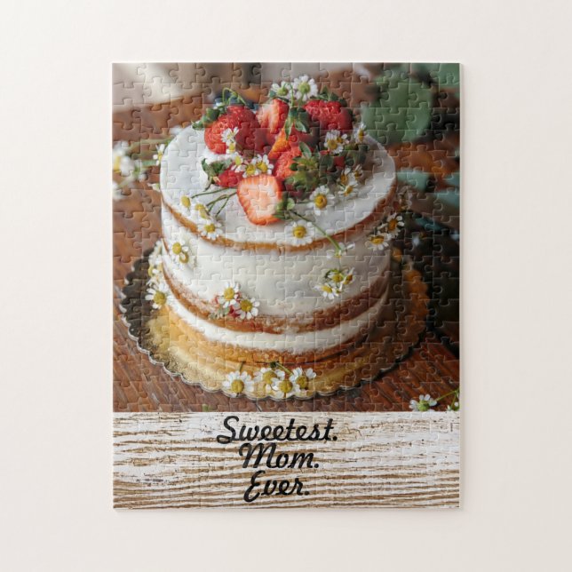 Sweetest. Mum. Ever. with Cake Mother's Day Gift Jigsaw Puzzle (Vertical)