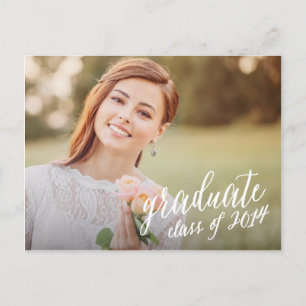Sweetest Script Graduation Postcard Invitation