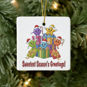  Sweetest Season's Greetings Cute Candy Christmas  Ceramic Ornament